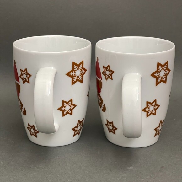 Crate & Barrel Coffee Mugs Cups Gingerbread Skating Lot of 2 - Picture 2 of 6